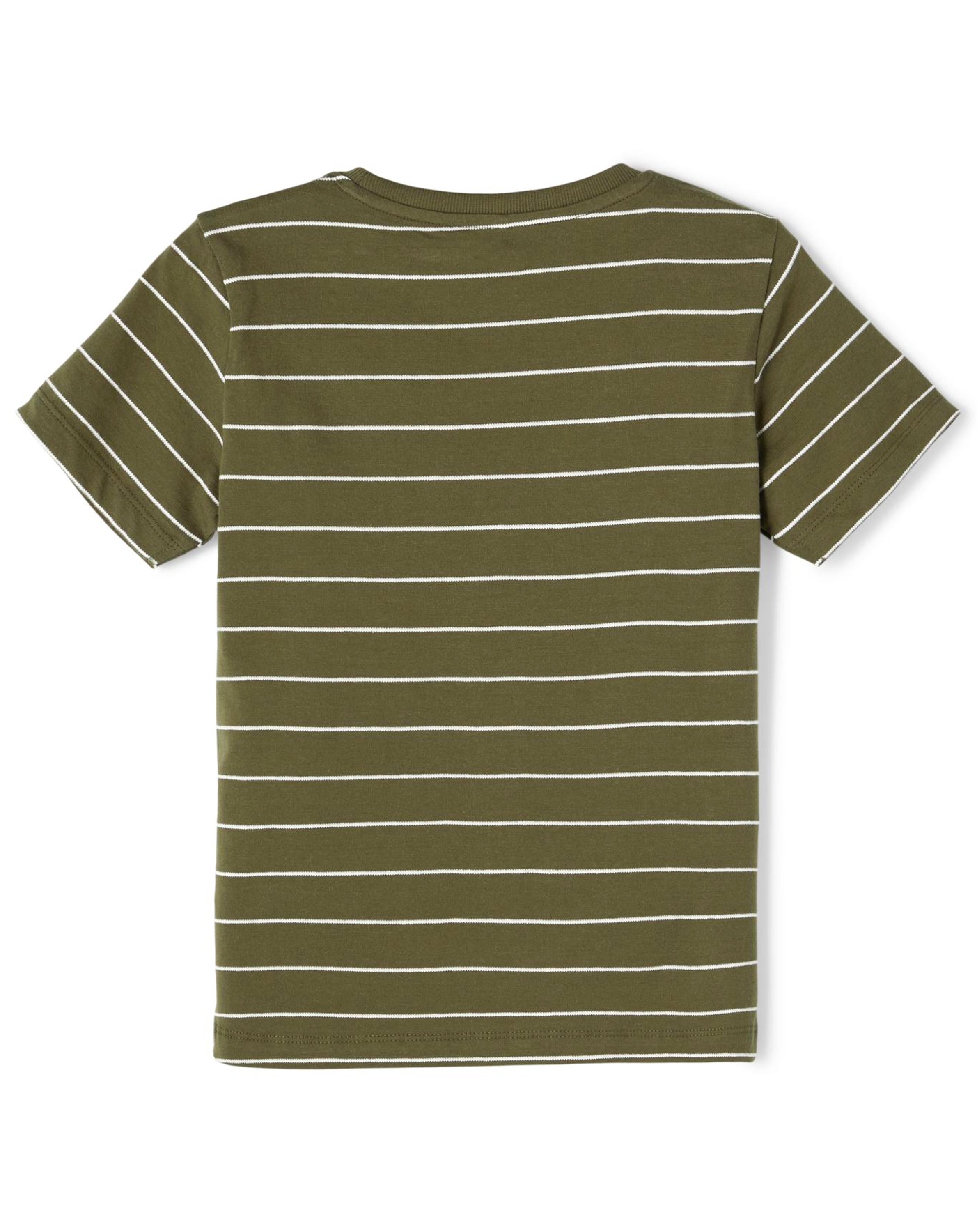 T-Shirt NKMVES gestreift in olive night