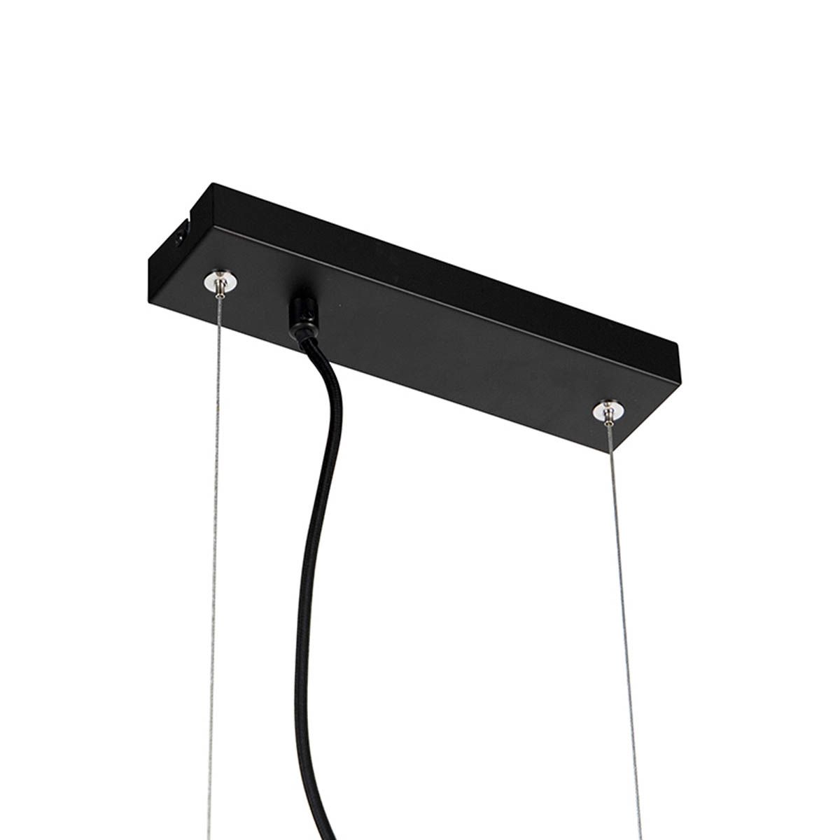 Smart hanglamp zwart met amber glas incl. 8 Wifi G9 - Uvas