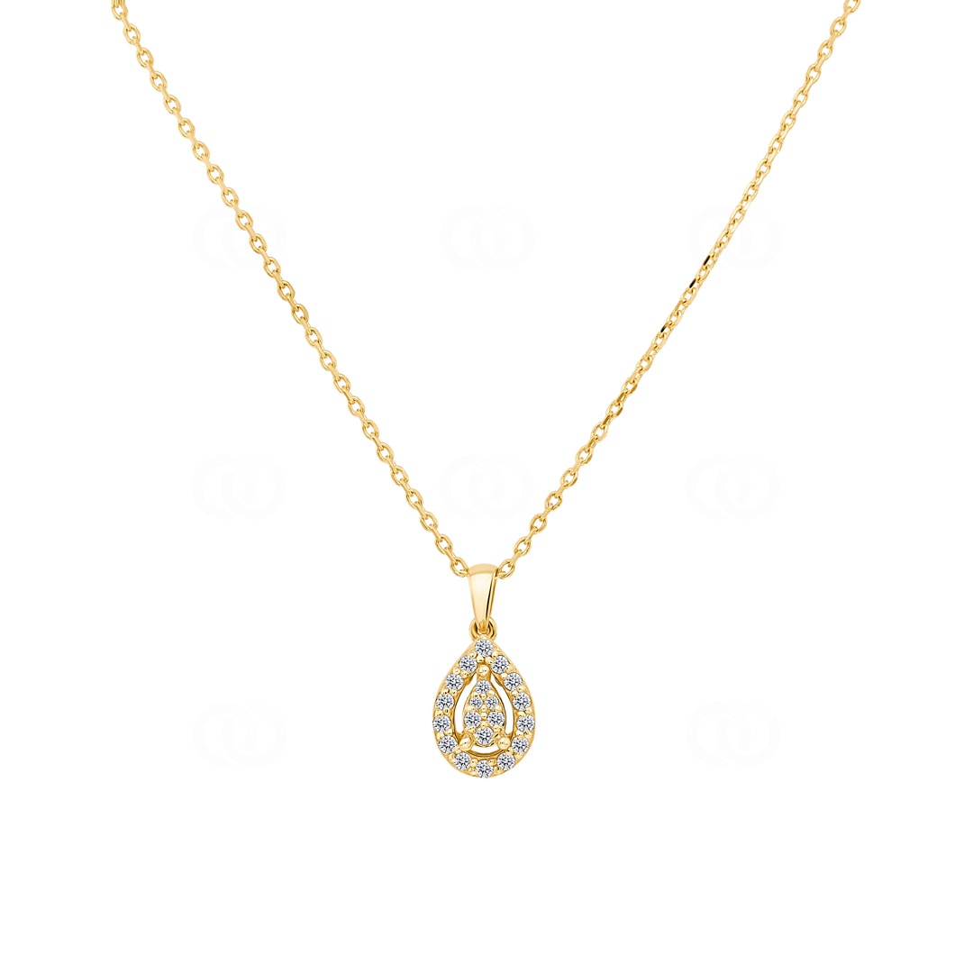 Collier mit Anhänger 750/18 K Gelbgold mit Diamanten 0.16 ct H/si