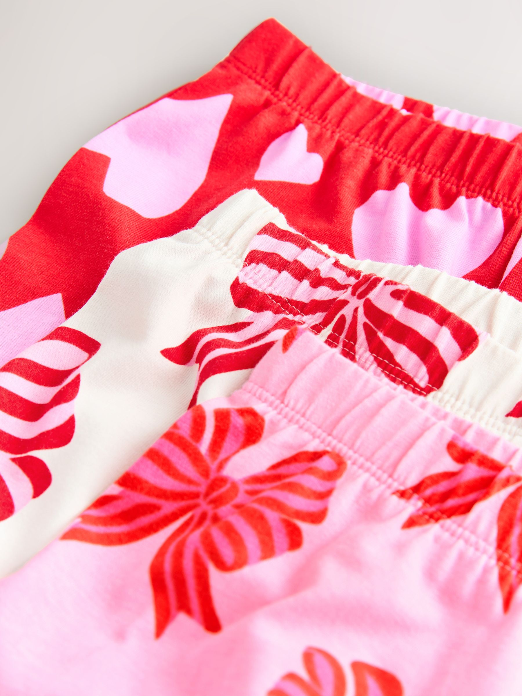 Red Bows/Hearts - Verpakking van 3 pyjama's met joggingbroek (3-16 jr)
