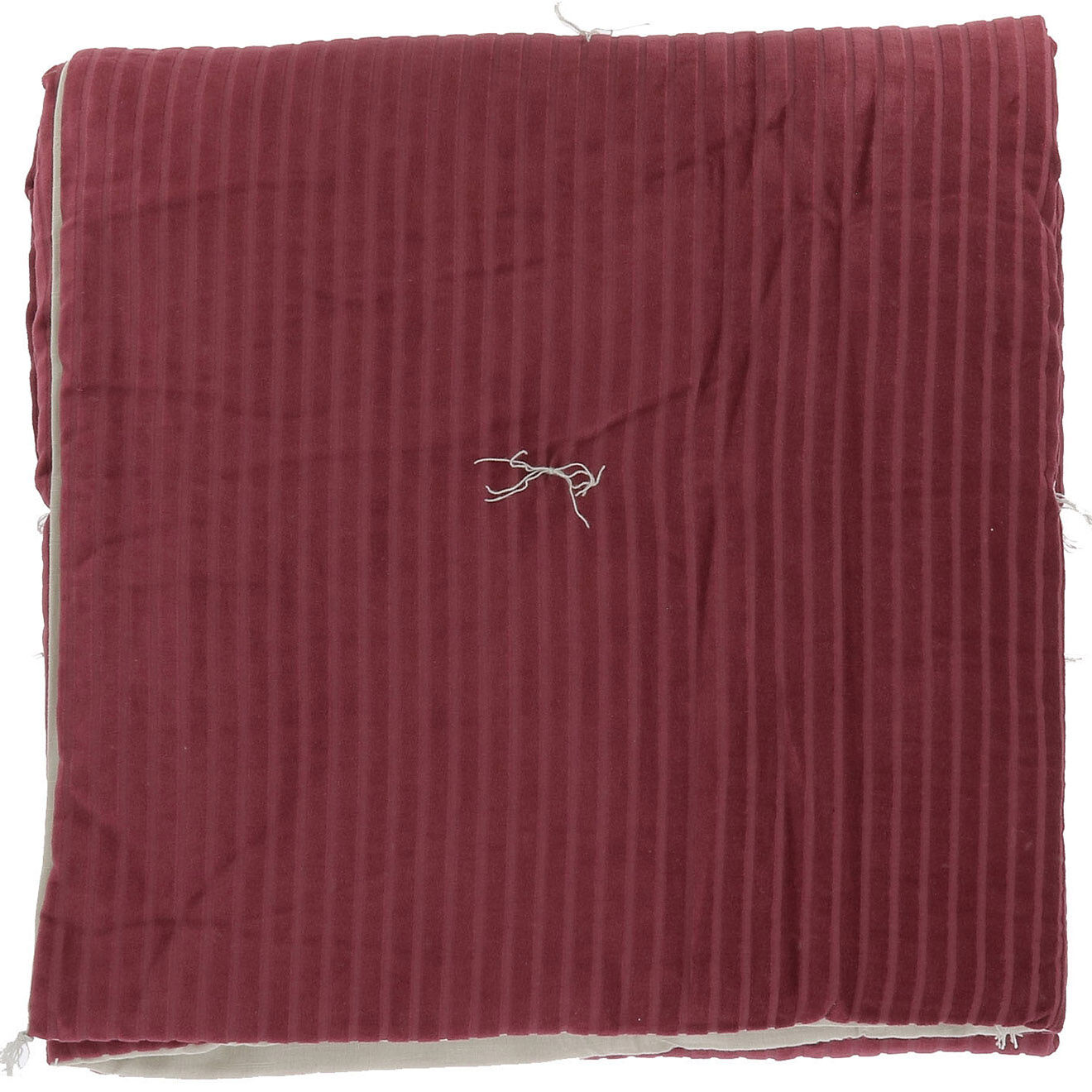 En Fil d'Indienne Courtepoint Veluti velours bordeaux - 160x160 cm