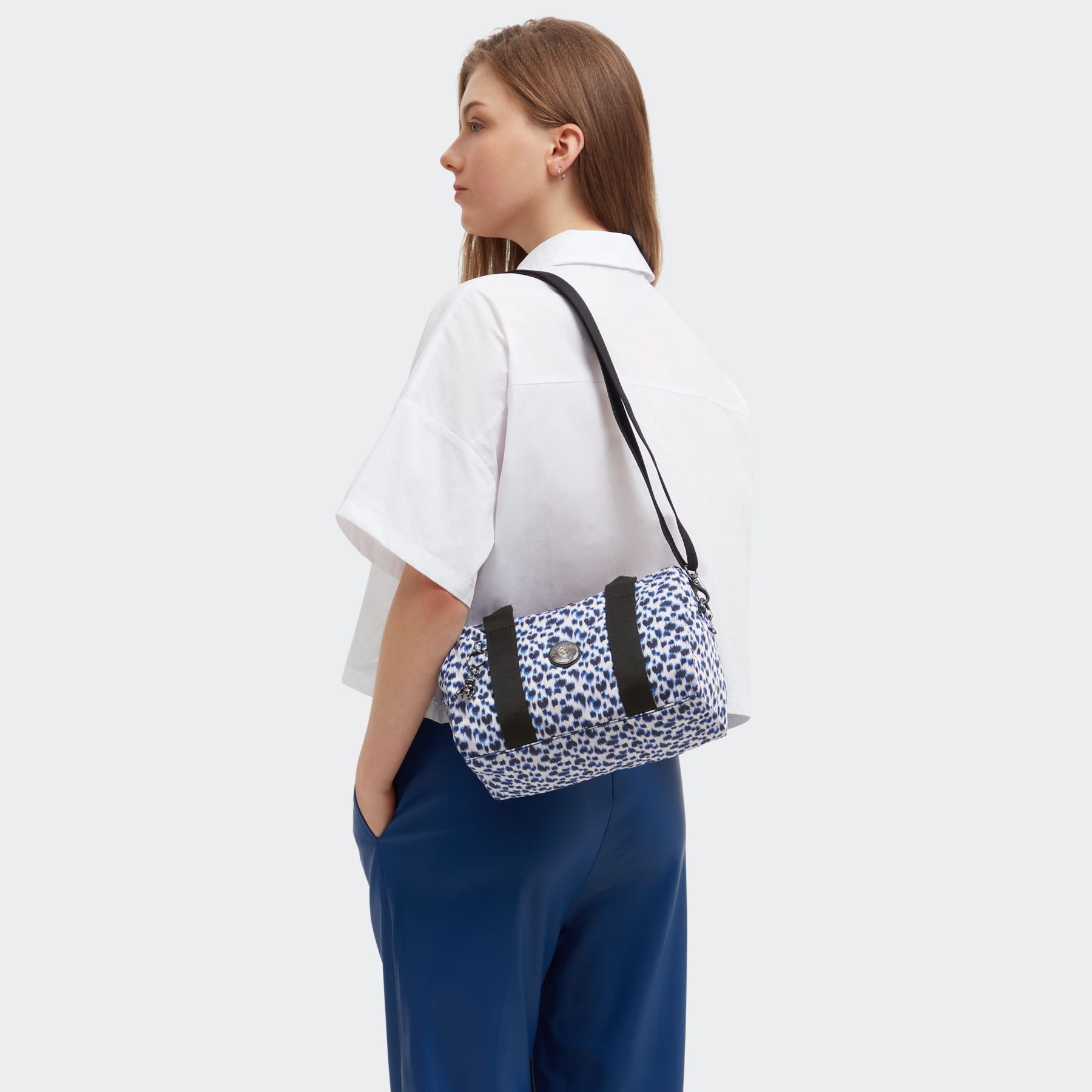 BINA M Sac à main de taille moyenne avec bandoulière ajustable amovible - Curious Leopard