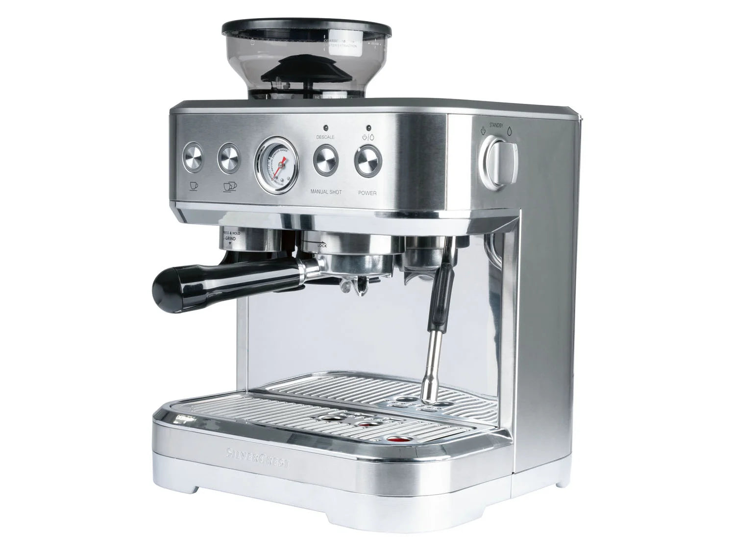 SILVERCREST&reg; KITCHEN TOOLS professional portafilter machine SSMP 1770 A2, with integrated grinder