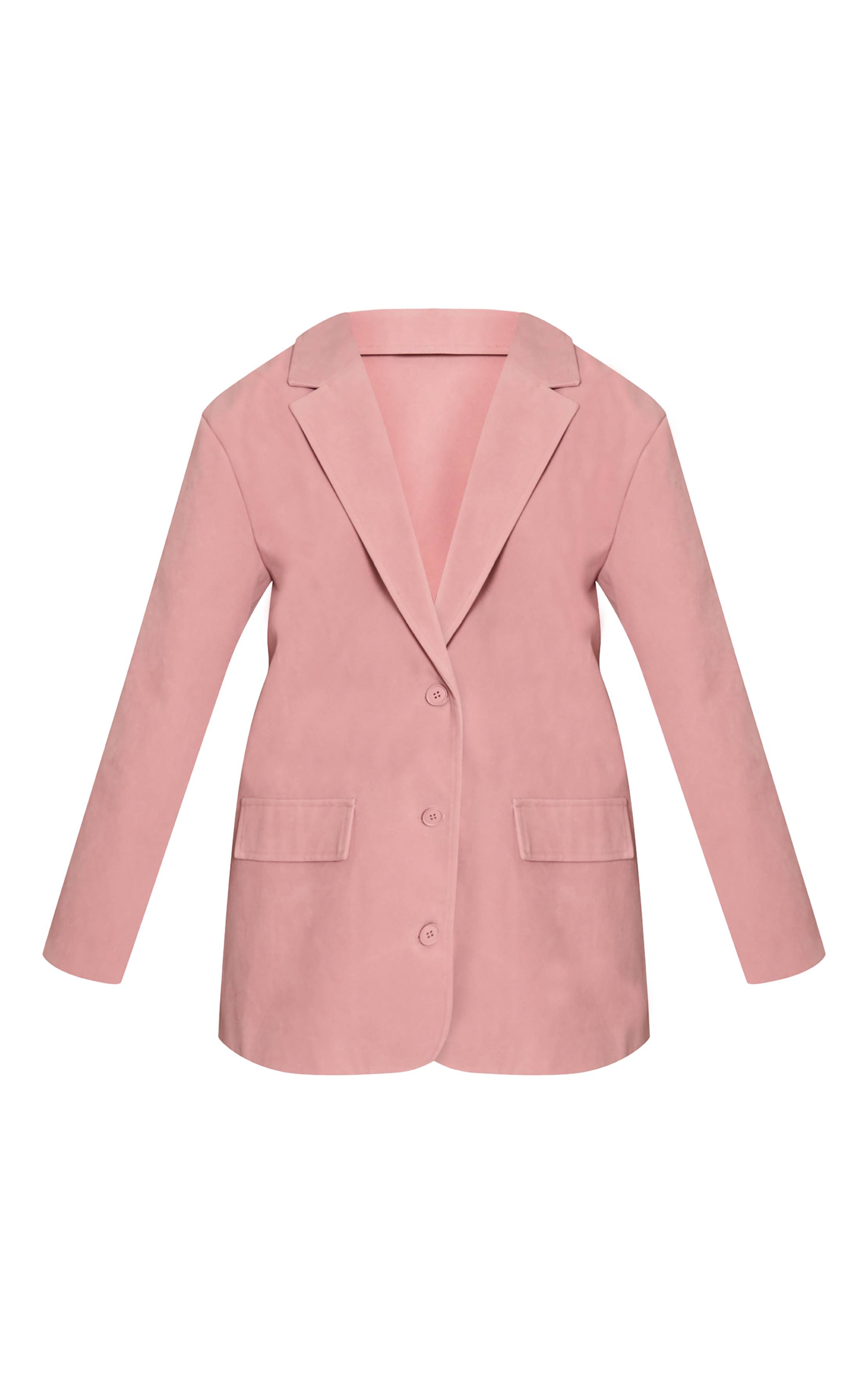 Rose Robe Blazer Structurée En Synthétique