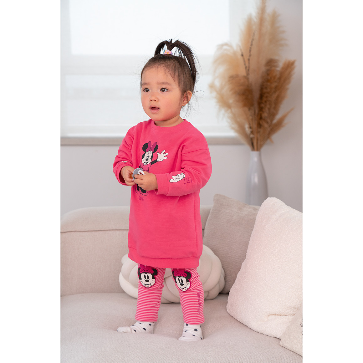 Topomini Minnie Maus Leggings mit Streifen pink / rosa