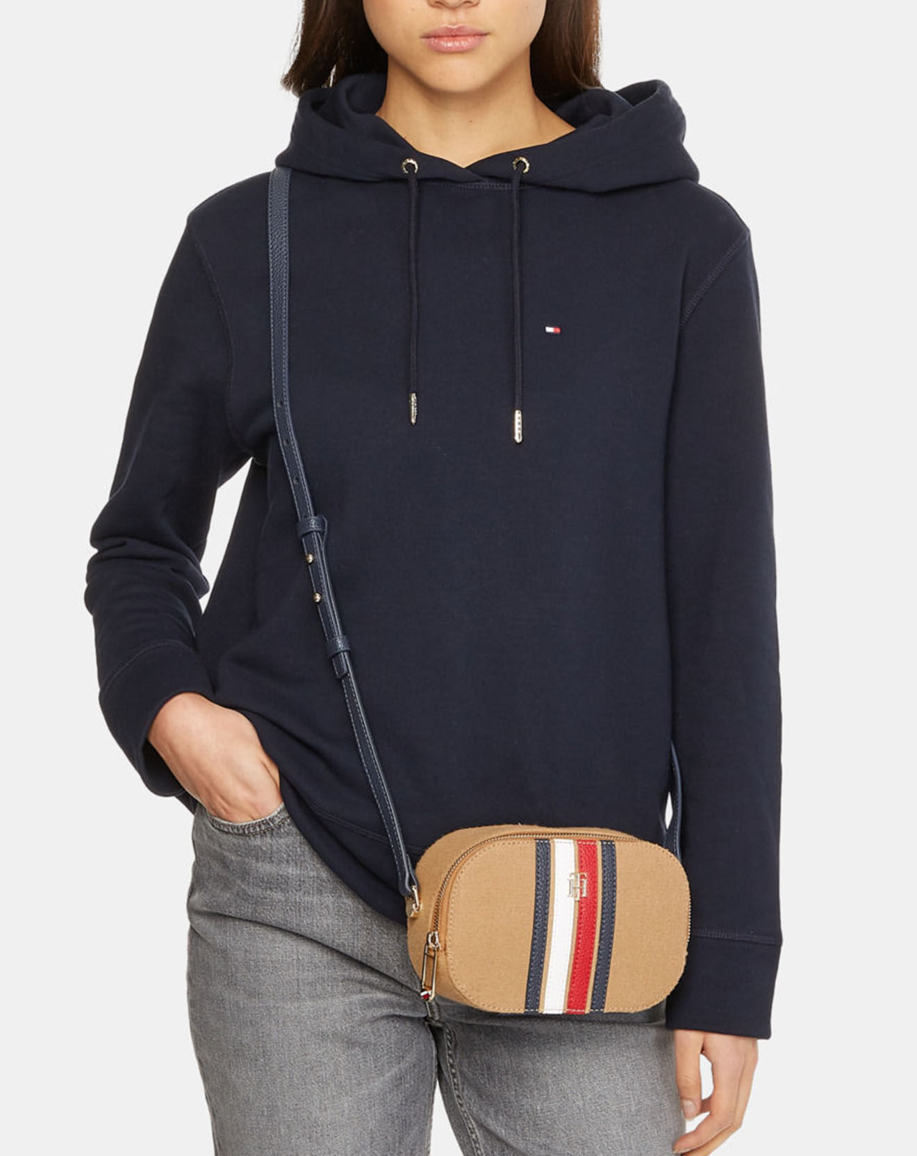 Tommy Hilfiger Sac bandoulière Element Camera Melton camel - 12x19x7 cm