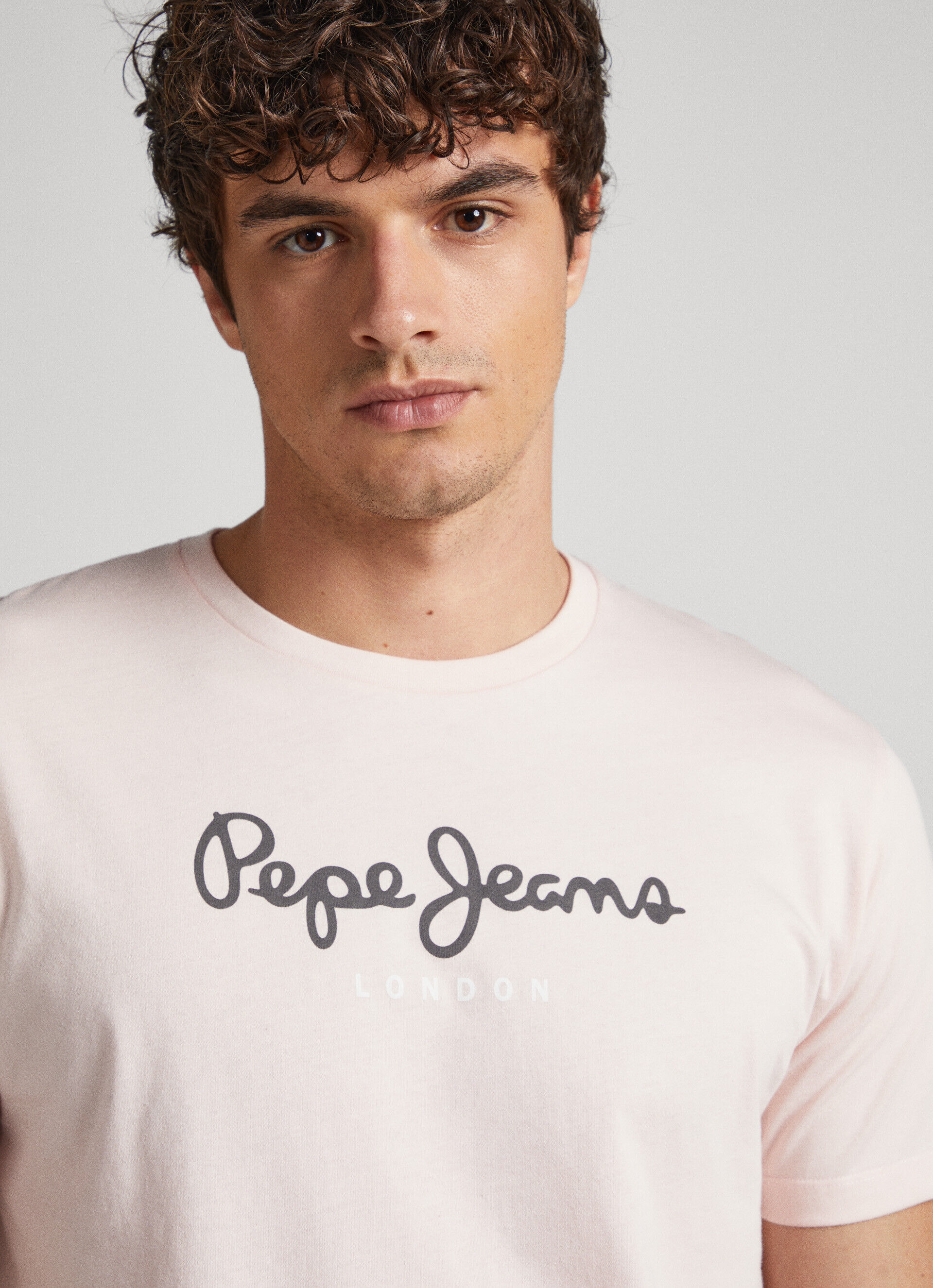 Camiseta de algodão com logo estampado - rosa vibrante