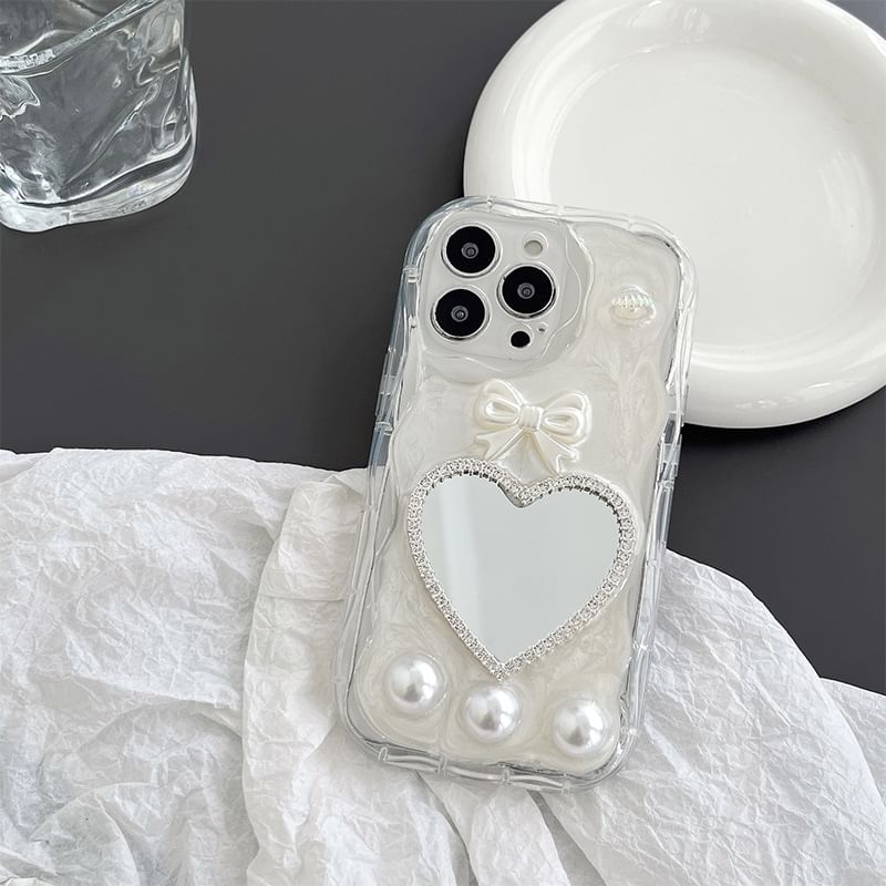 Mobby - Cherry / Hart Gespiegeld Telefoonhoesje - iPhone 15 Pro Max / 15 Pro / 15 Plus / 15 / 14 Pro Max / 14 Pro / 14 Plus / 14 / 13 Pro Max / 13 Pro / 13 / 13 mini / 12 Pro Max / 12 Pro / 12 / 12 mini / 11 Pro Max / 11 Pro / 11