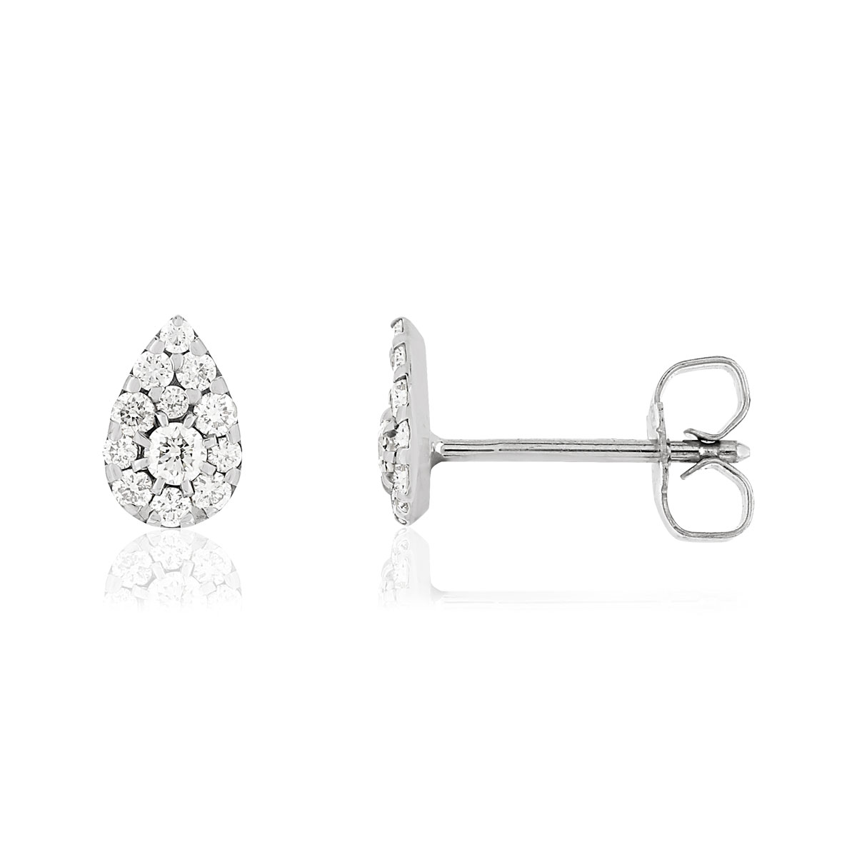 Boucles d'oreilles or blanc 750 diamants