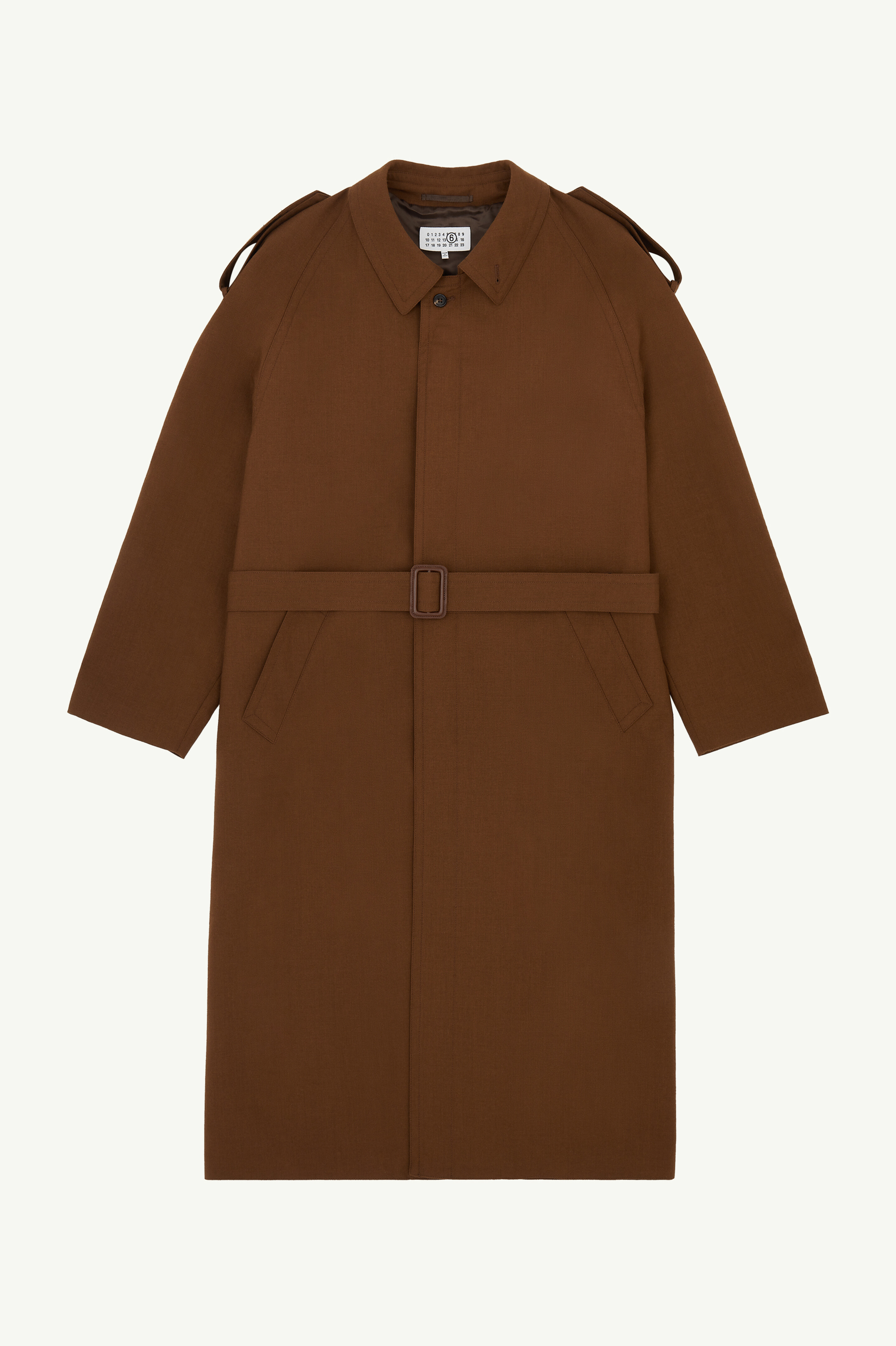 Trench en laine vierge pour homme | MM6 Brun