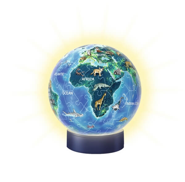 Ravensburger 3D Puzzle Erde im Nachtdesign Nachtlicht 11844 - Puzzle-Ball - 72 Teile - für Globus Fans ab 6 Jahren