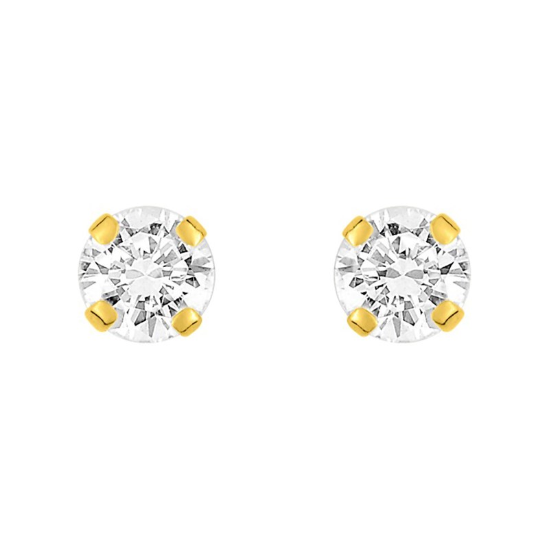 Boucles d'oreilles femme - Oxyde de zirconium - Or 18 Carats