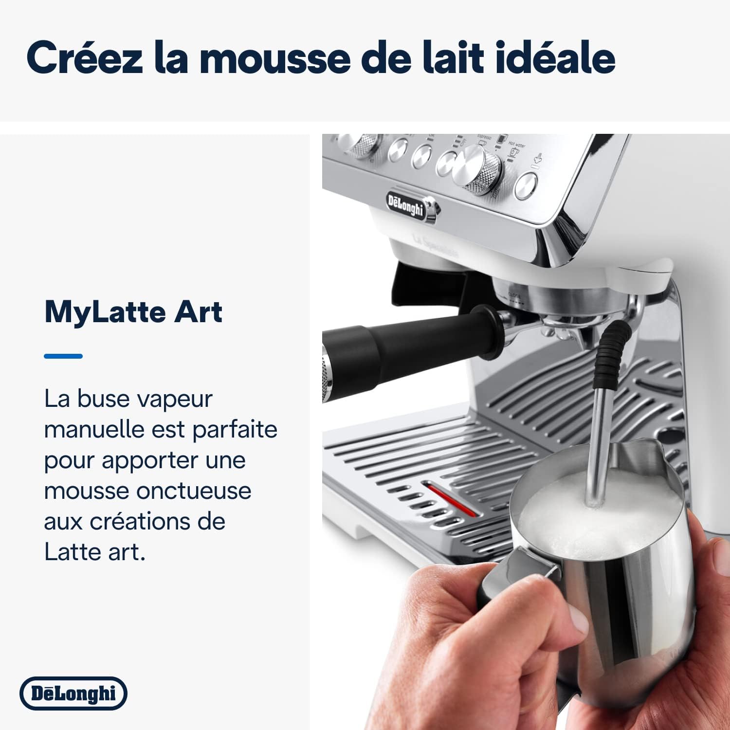 De'Longhi La Specialista Arte EC9155.MB, Machine Expresso Manuelle, Moulin intégré avec 8 finesses de mouture, Contrôle Actif de la Température, Buse vapeur MyLatte Art, Métal/Noir [Classe énergétique A+]