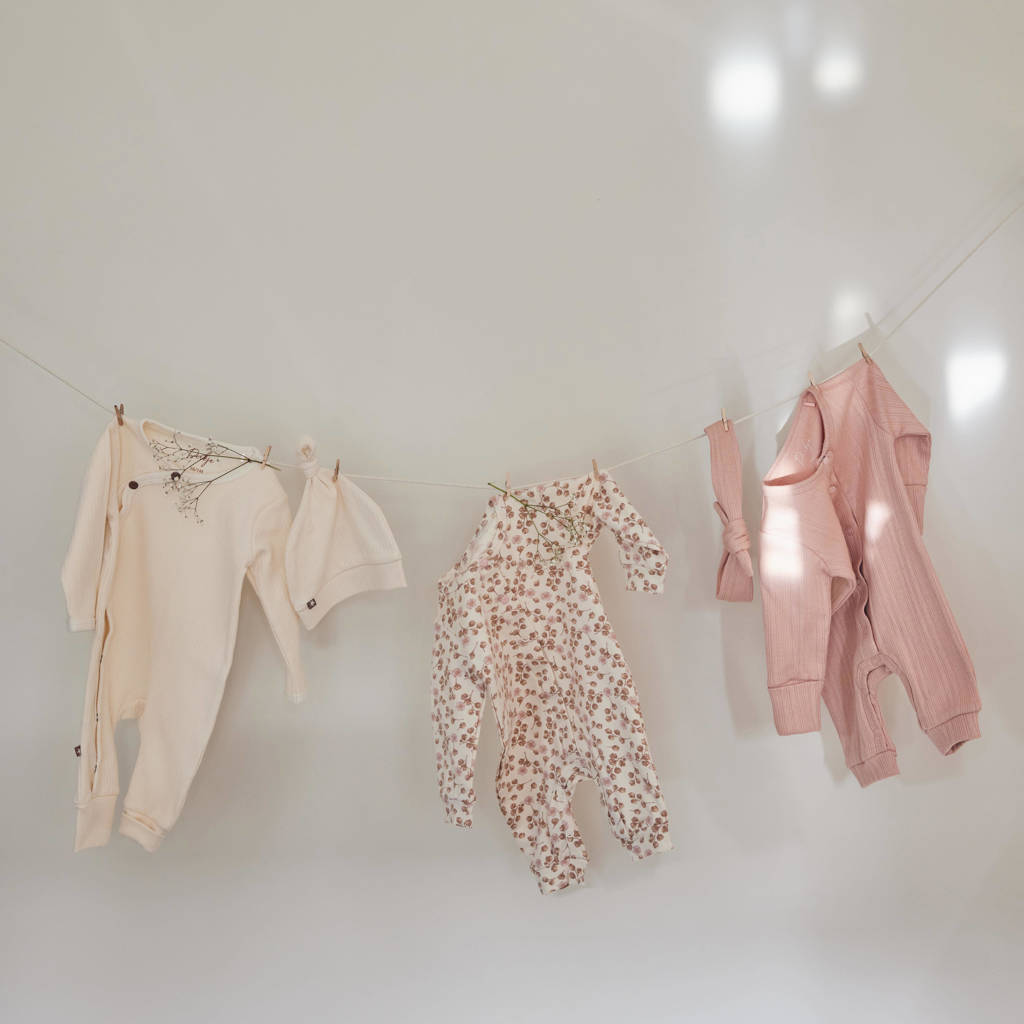 Dirkje baby boxpak met all over print lichtbruin/roze/ecru