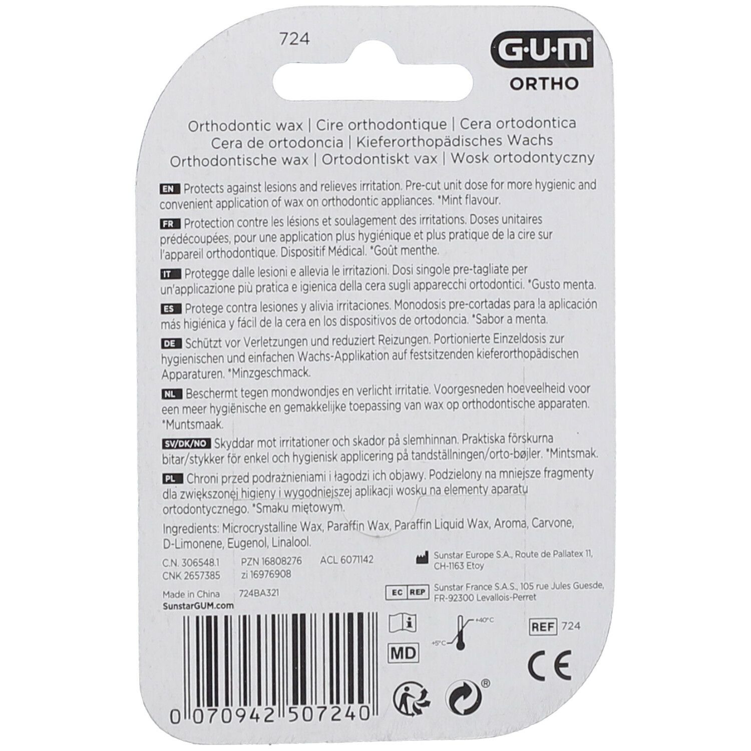 GUM® Ortho Wachs Mint