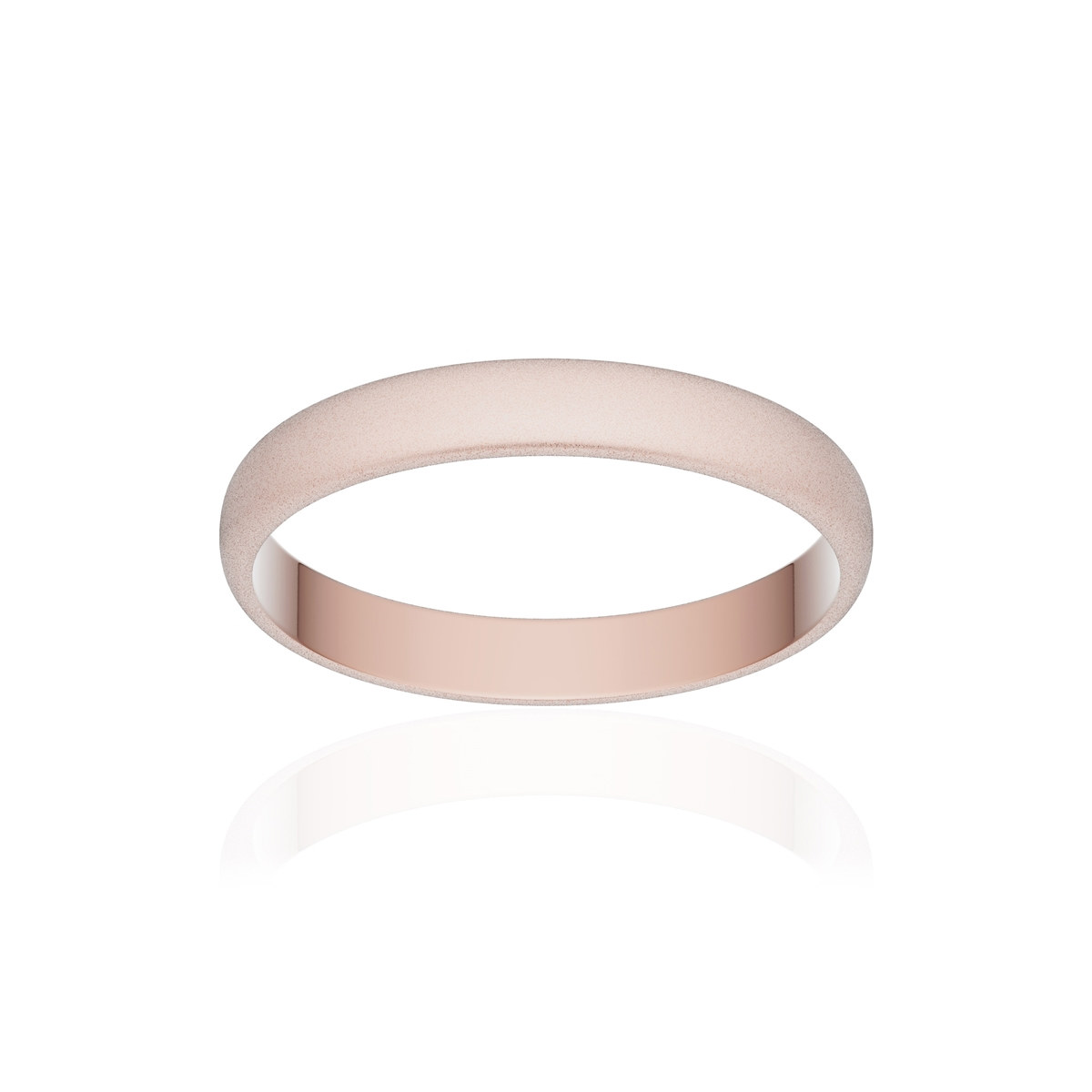 Alliance or 750 rose sablé demi-jonc 3mm