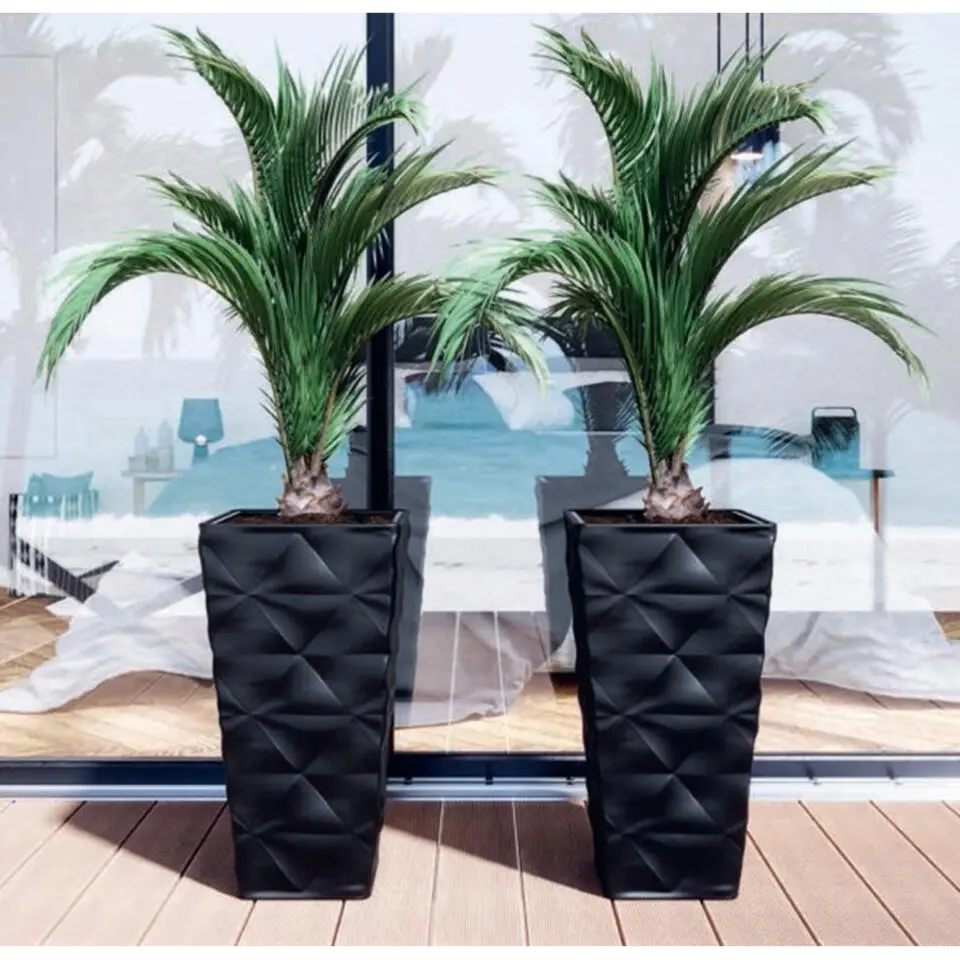 Form Plastic Plantenpot Diva - kunststof - zwart - D30 x H56 cm