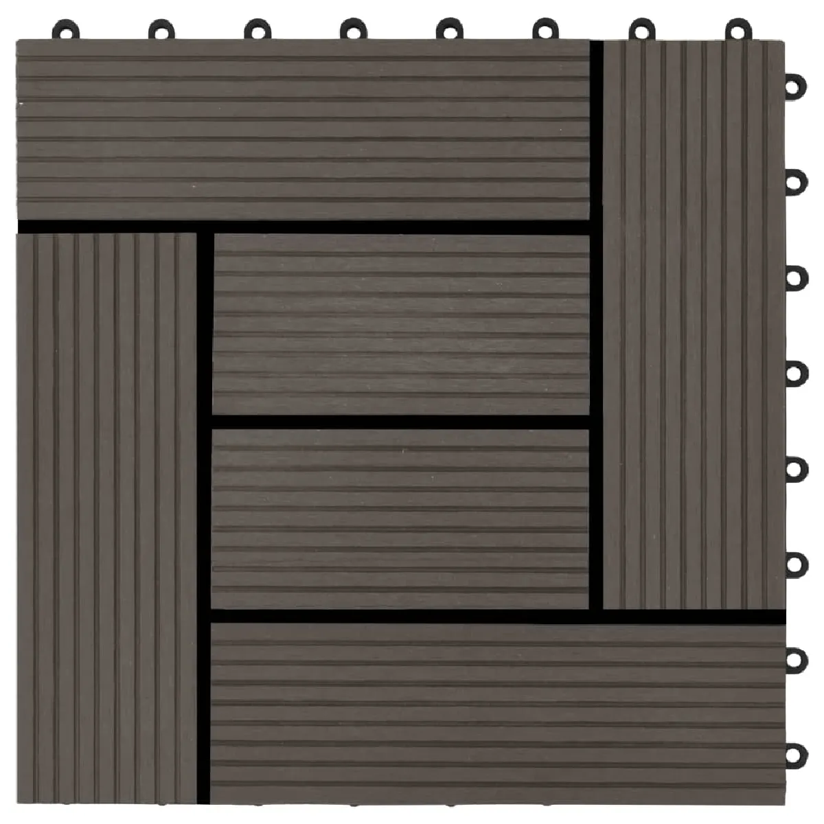 vidaXL Carreau Terrasse WPC 30x30 Marron Foncé