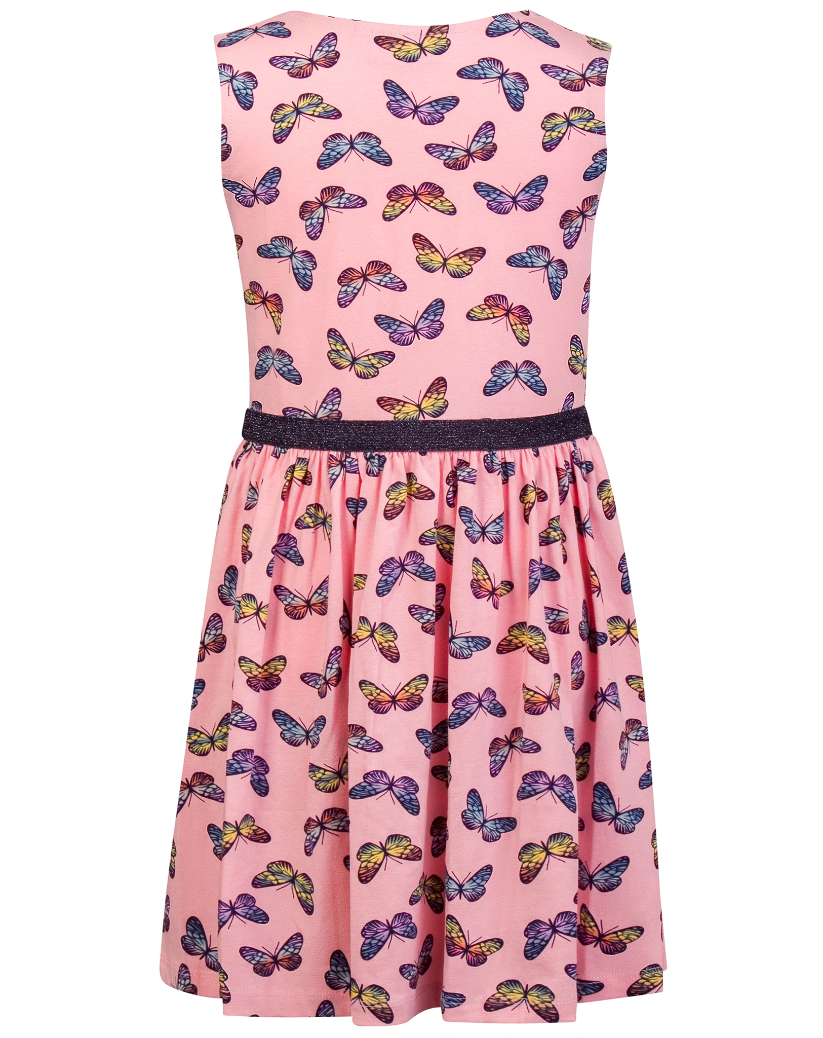 Kleid BUNTE SCHMETTERLINGE ärmellos in candy pink