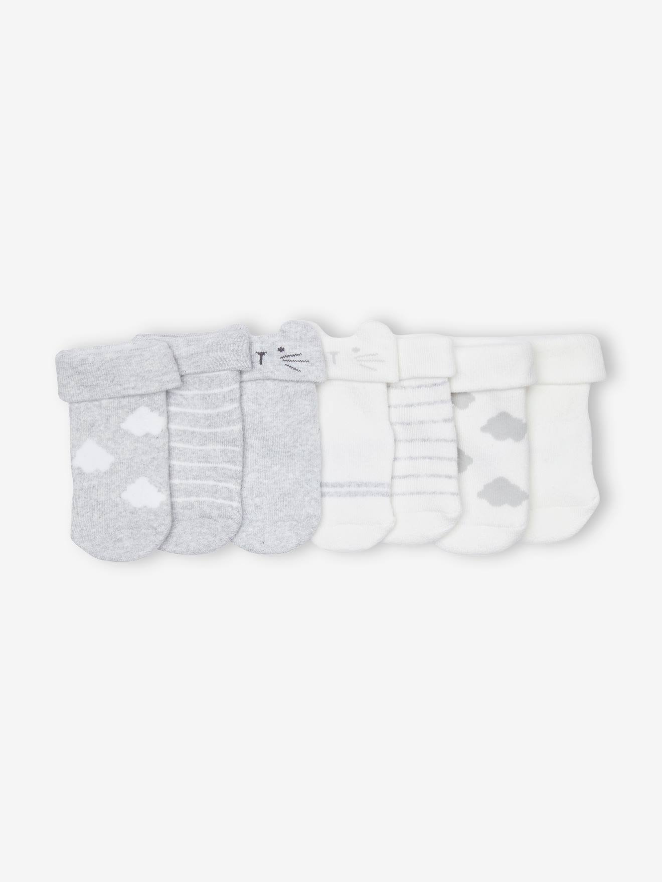 Pacote com 7 pares de meias de bebê 