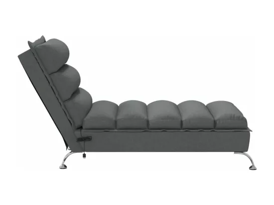 Prolenta Premium - Chaise longue de massage avec coussins gris foncé tissu