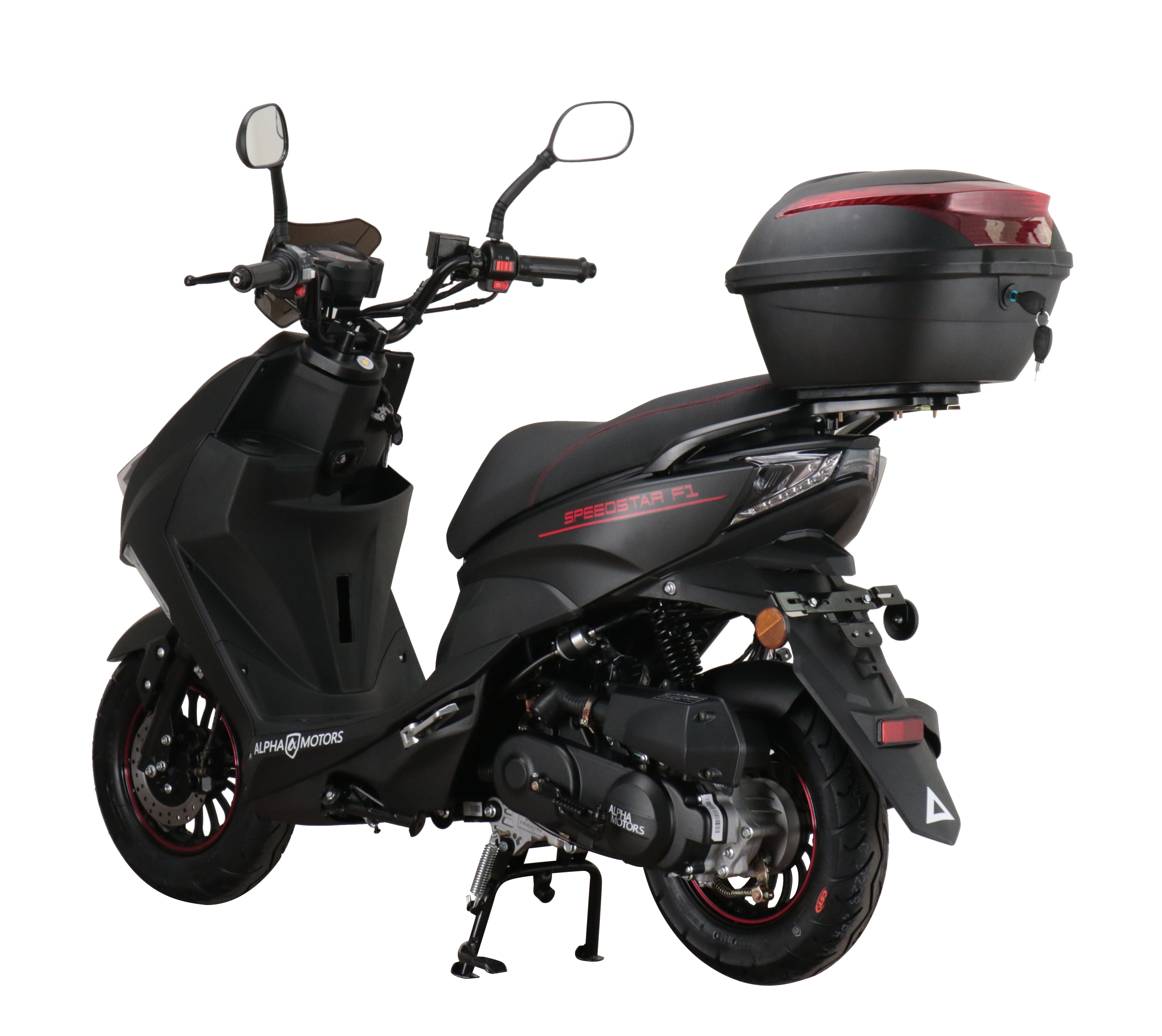Alpha Motors Motorroller Speedstar FI 50 ccm 45 km/h EURO 5 mattschwarz inkl. Topcase