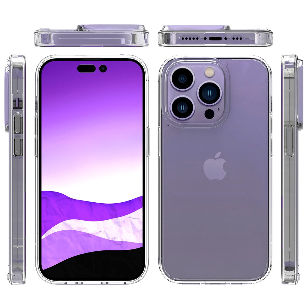 iPhone 14 Pro Hybrid Hülle TPU Bumper mit Acryl Rückseite - Transparent