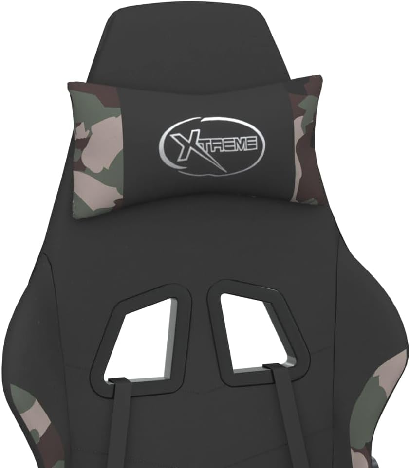 Chairs-Gaming Chairs-Swtif Gaming Chair with Footrest Black and Camouflage Fabric