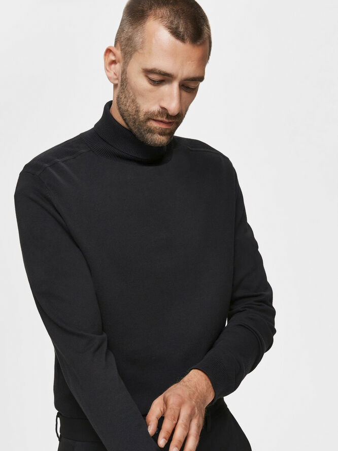 Selected Homme SLHBERG ROLL NECK B NOOS Sort