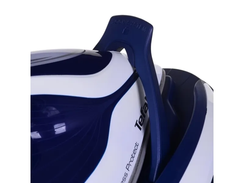 Tefal Pro Express Protect GV9221 - Dampstrygejern med automatisk afbrydelse - såleplade: Durilium AirGlide Autoclean - 2600 W - hvid/blå