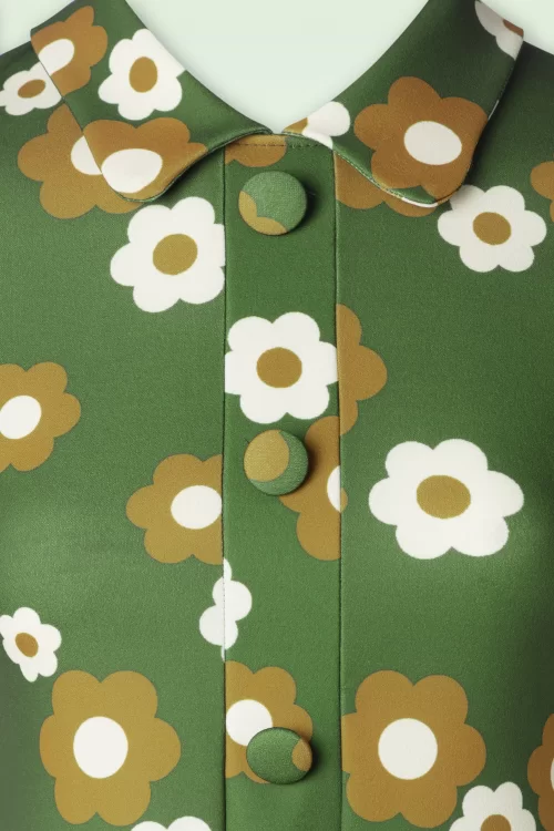 Vintage Chic for Topvintage Freya Floral Jurk in Groen