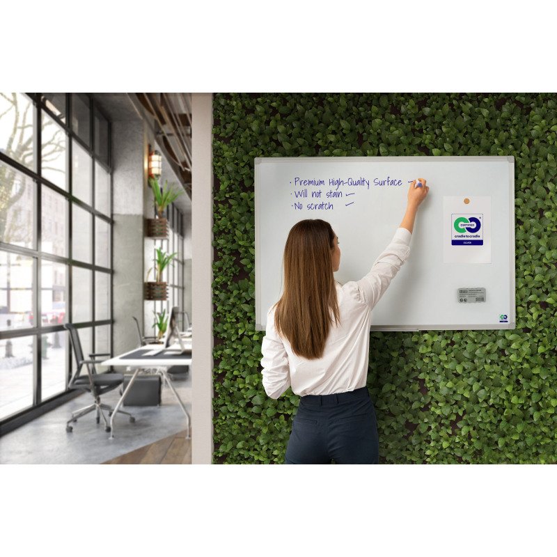 Tableau blanc acier émaillé cadre aluminium 240 x 120 Earth Maya Bi-Office