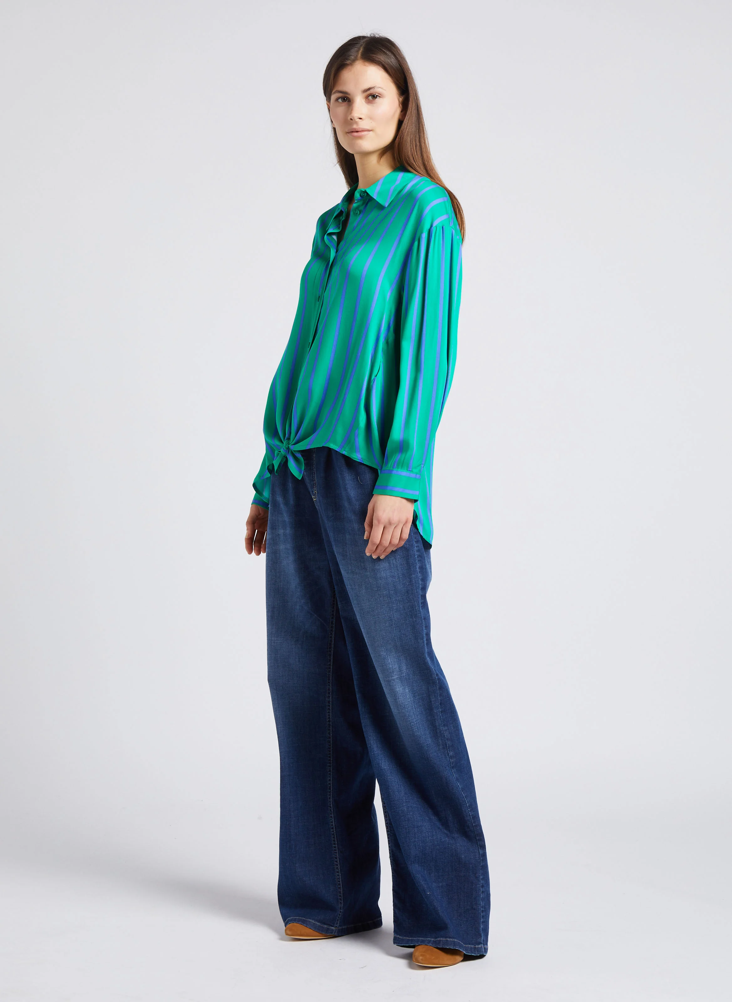 Jean patte d'eph en coton mélangé | Bleu