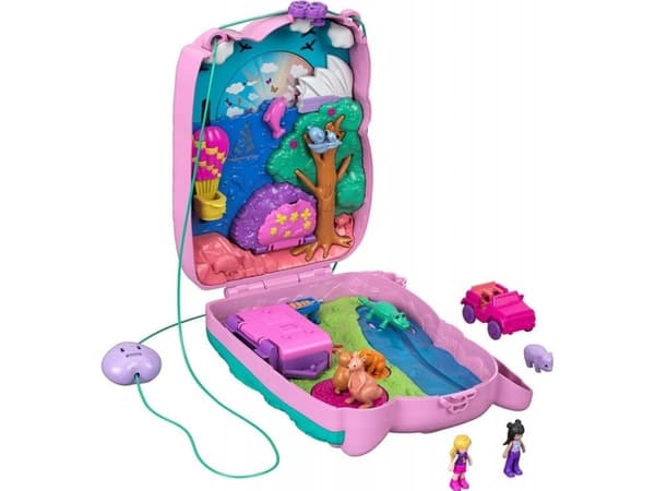Mattel Set with Polly Pocket Figures Compact handbag play set