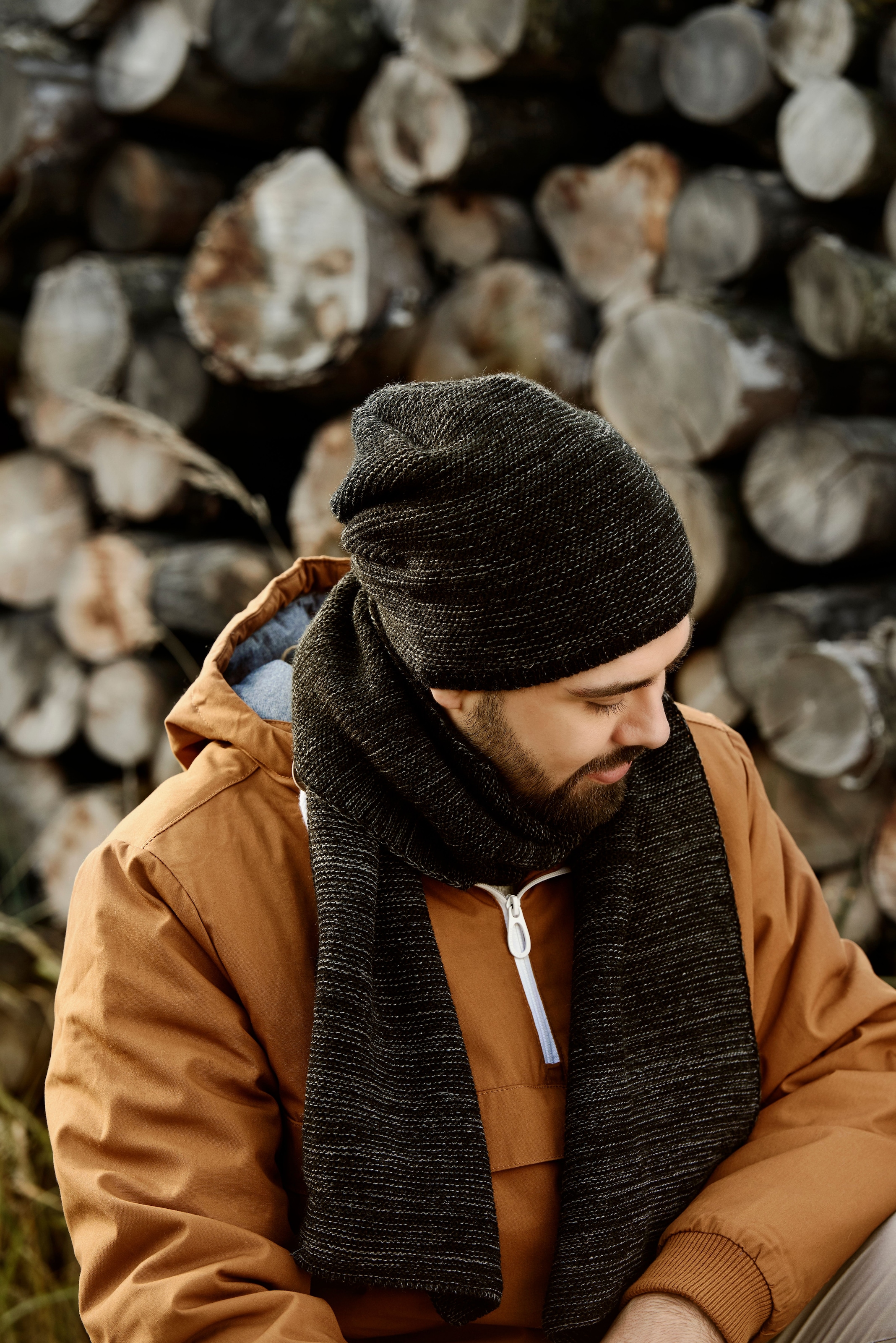 chillouts Beanie , dunkle Strickbeanie mit Bündchen