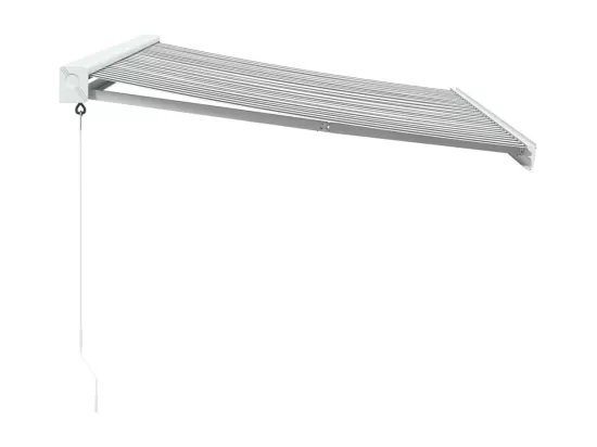 Auvent rétractable anthracite et blanc 3,5x2,5m tissu/aluminium