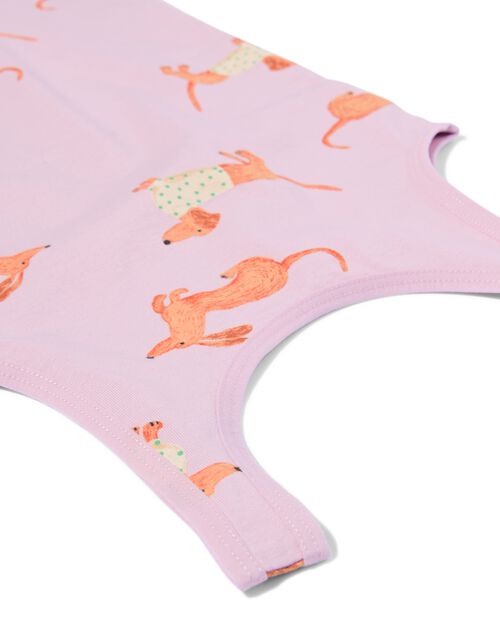 2 débardeurs enfant coton stretch chiens lilas