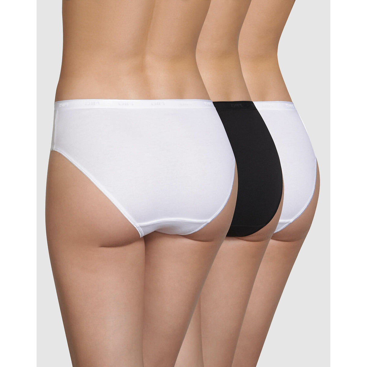 DIM<br>Pantufas em algodão orgânico elástico, conjunto de 3, mais minha biografia