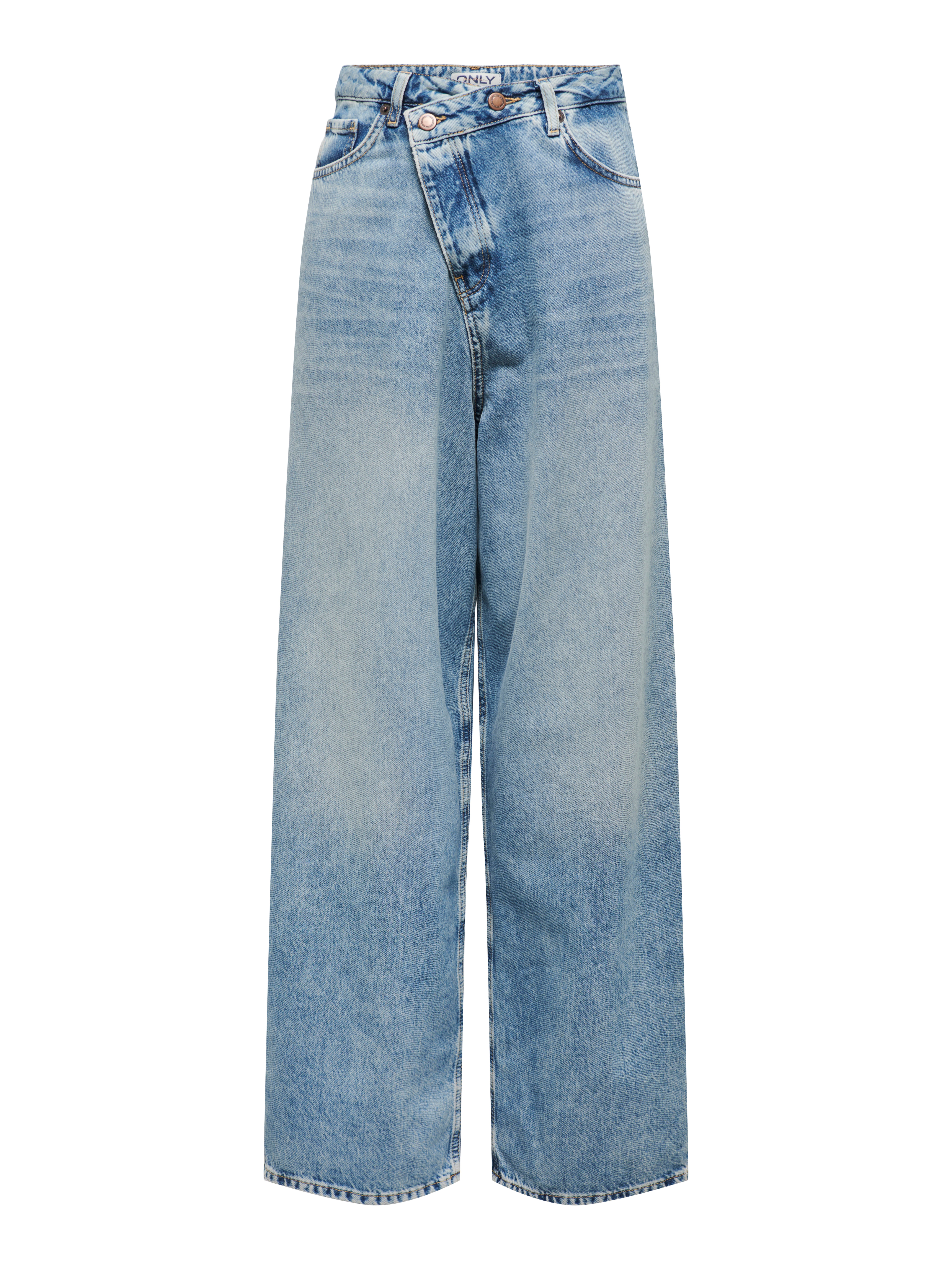 ONLECHO Mittlere Taille Weiter Beinschnitt Jeans Medium Blue Denim