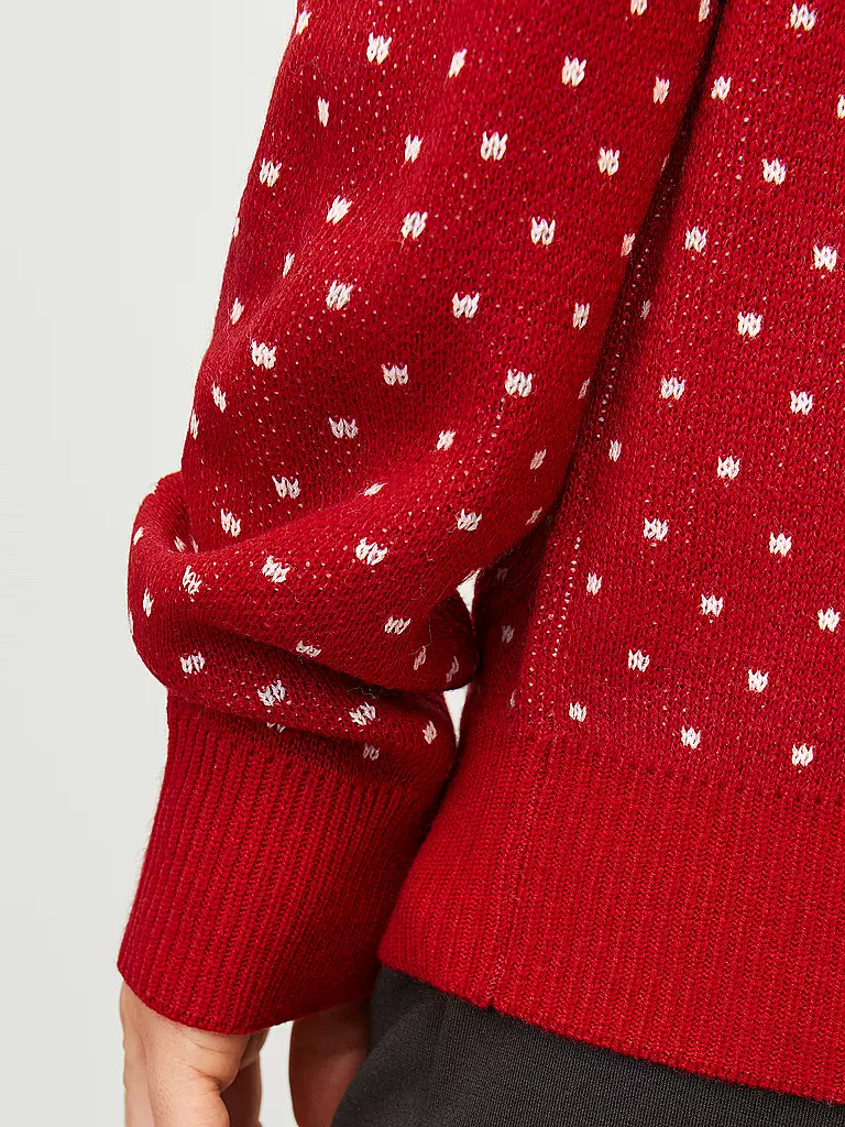 JACK & JONES Pullover JJXMAS GABRIEL dunkelrot