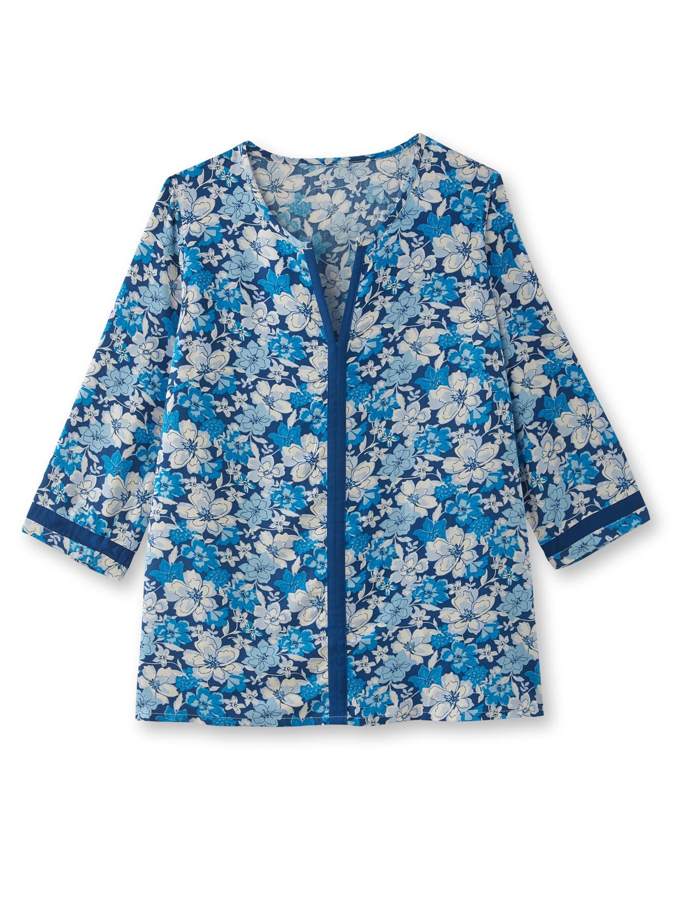 Blouse encolure ronde, manches 3/4