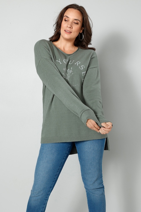 Pullover, Statement, Saum hinten länger