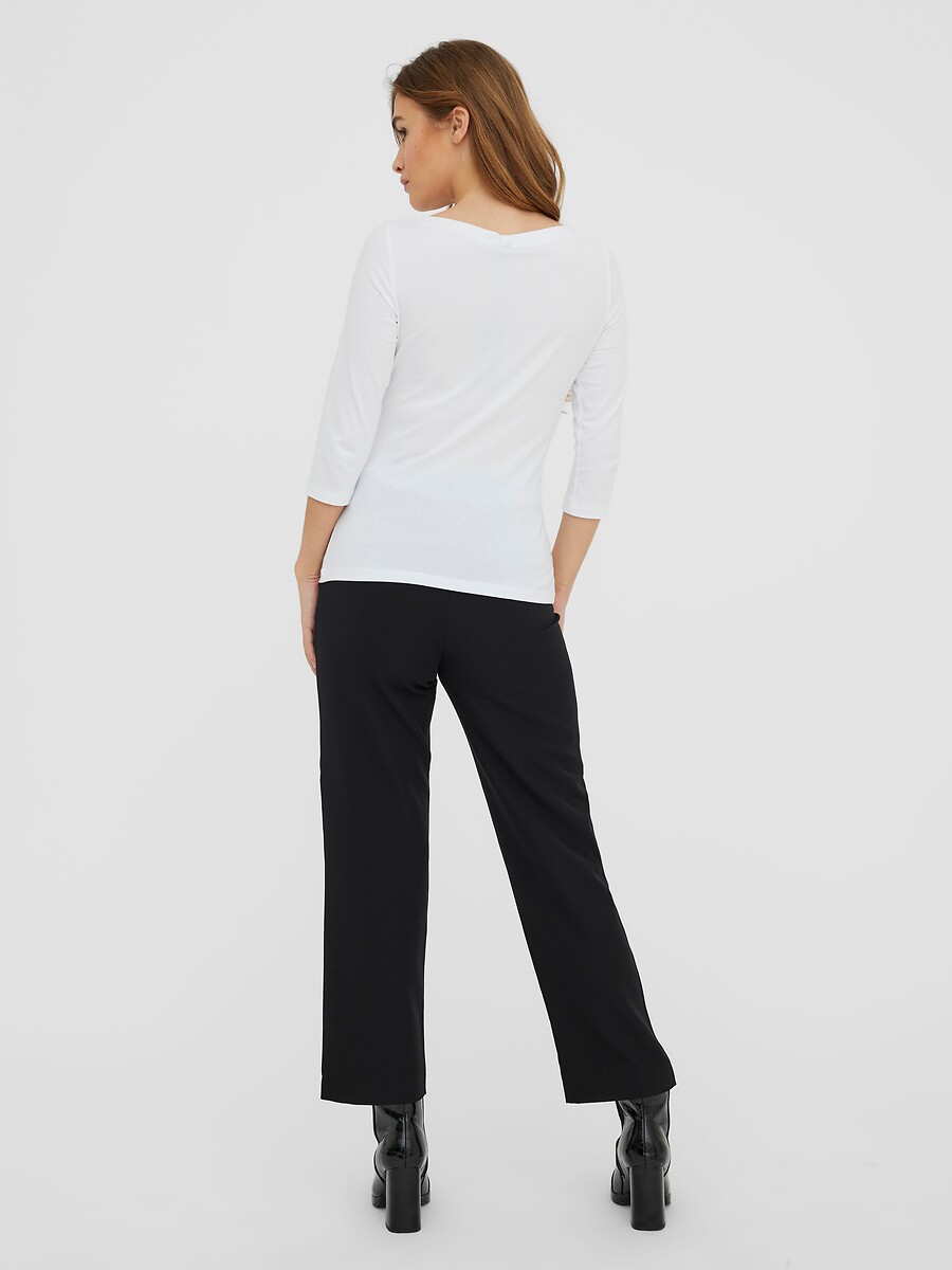 VERO MODA<br>Camiseta com decote canoa e mangas 3/4