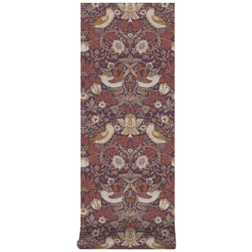 Vliesbehang William Morris at Home Strawberry Thief Paars (dessin 124229)
