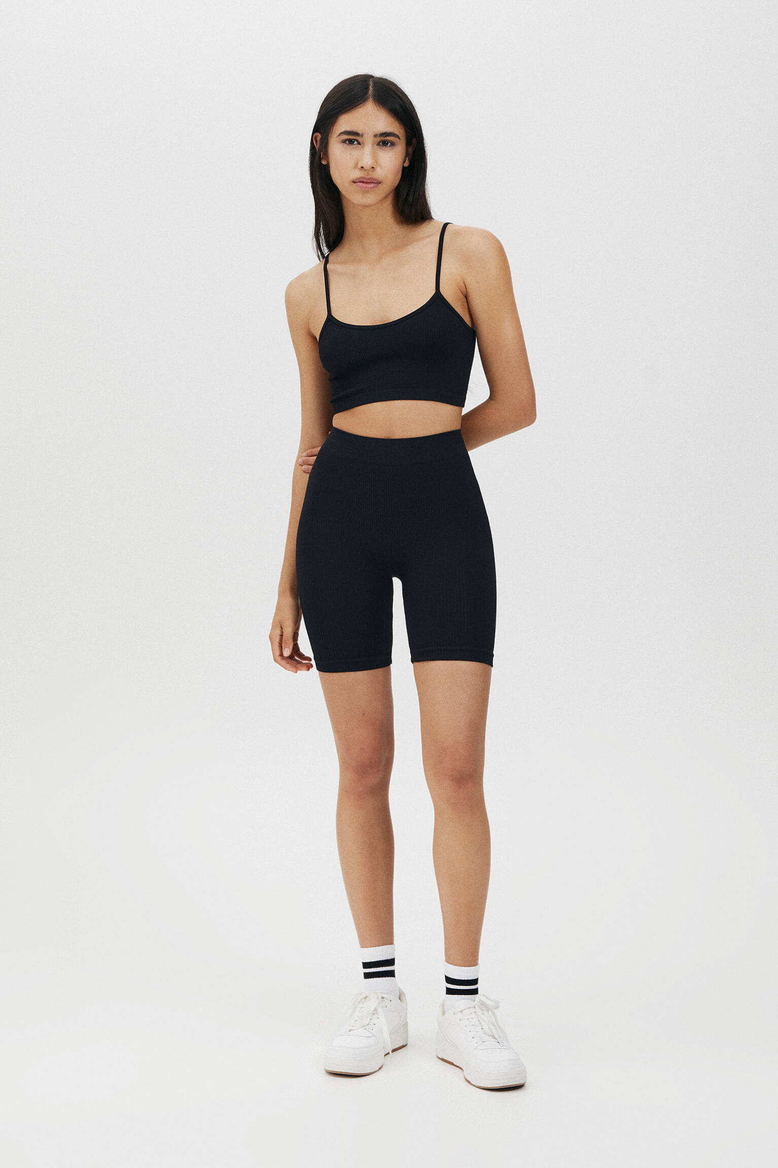 Conjunto de top e calça de ciclismo CañaLé - Preto
