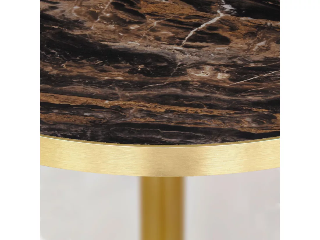 Mange-debout rond Ø 60 cm Rome bistrot marbre veiné glossy
