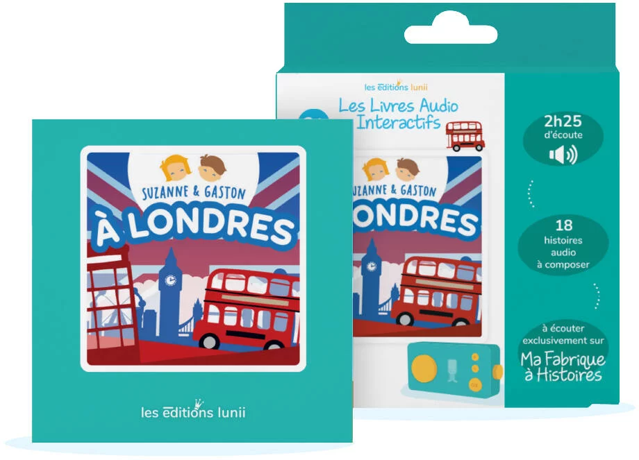 LUNII -  SUZANNE ET GASTON A LONDRES - LIVRE AUDIO INTERACTIF A ECOUTER SUR LA CONTEUSE  MA FABRIQUE A HISTOIRES