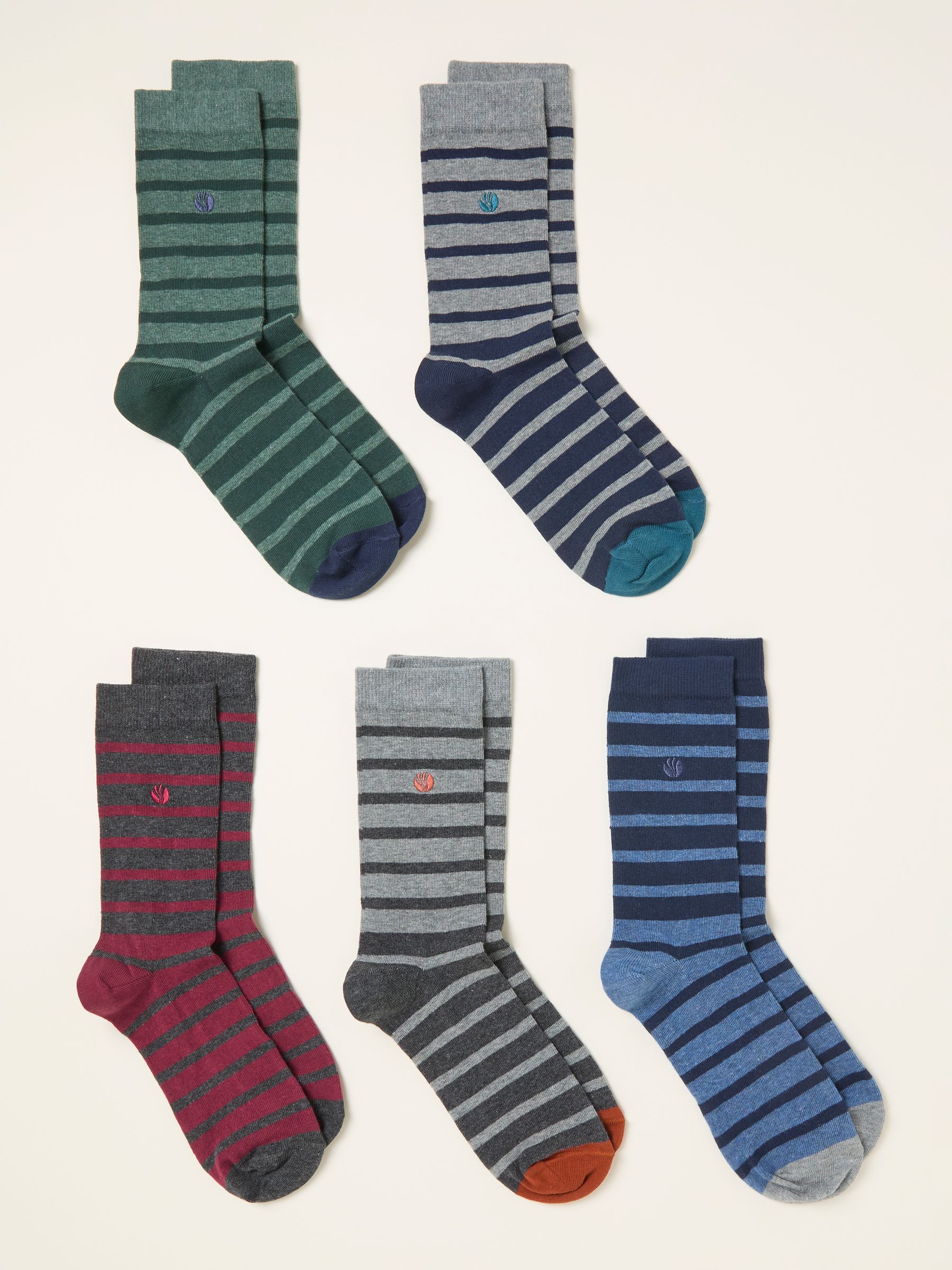 FatFace 5 Pairs of Stripe Socks