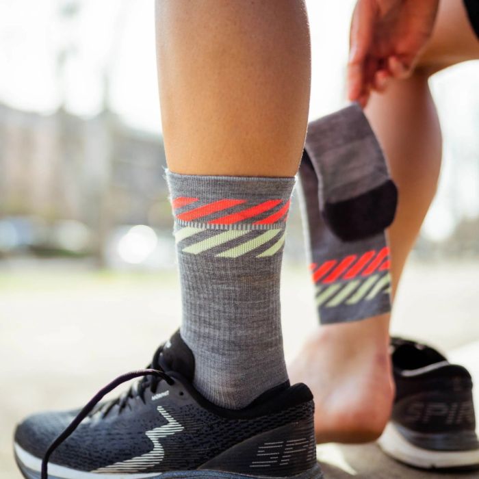 Incylence Unisex Strømper Merino Light Lanes Socks Grå