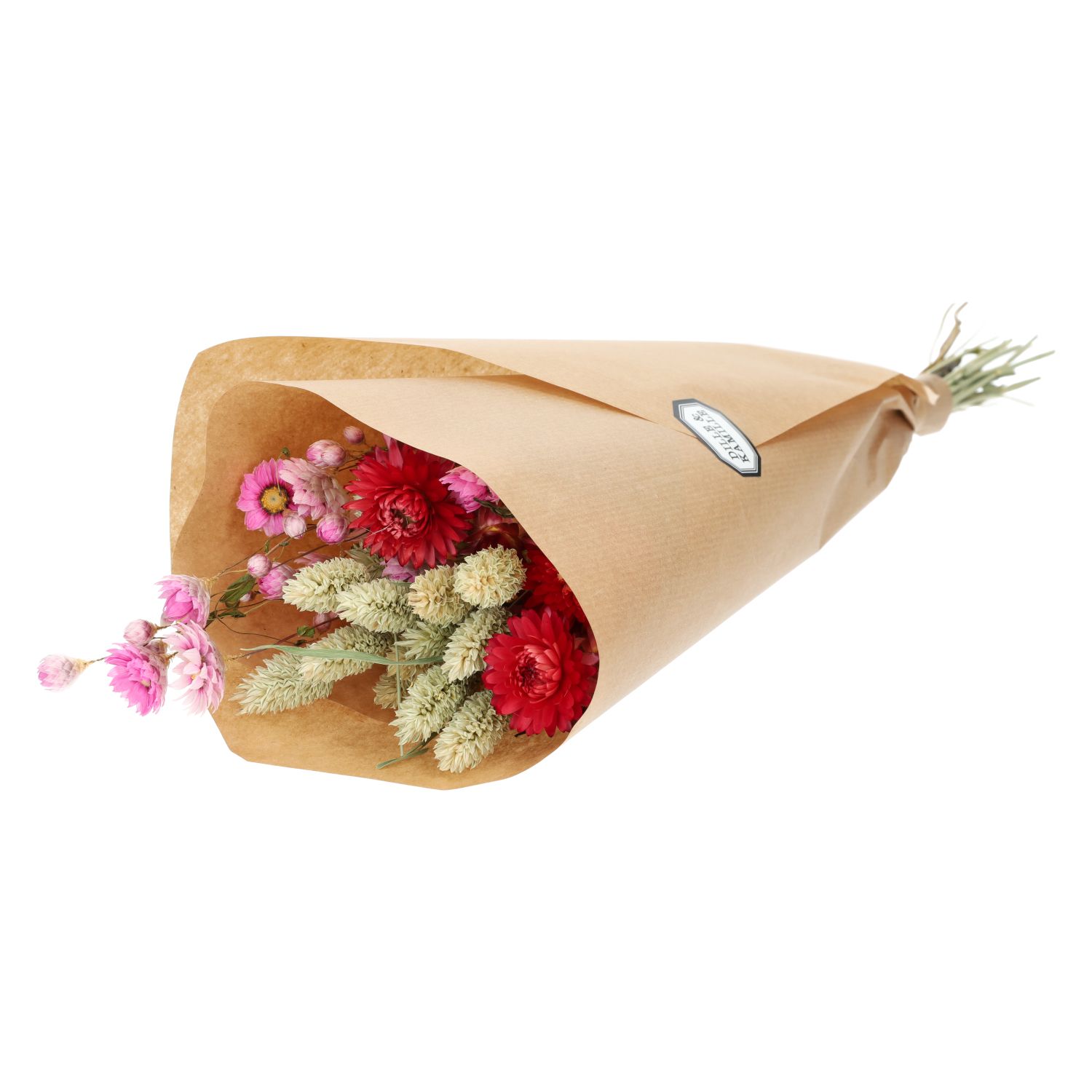 Droogbloemen, gemengd boeket, roze